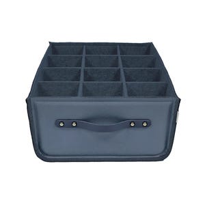 Storage Basket with  Dividers and Leather Handles / Wardrobe Organizer / Vegan Leather + Felt / Possible in Custom Size