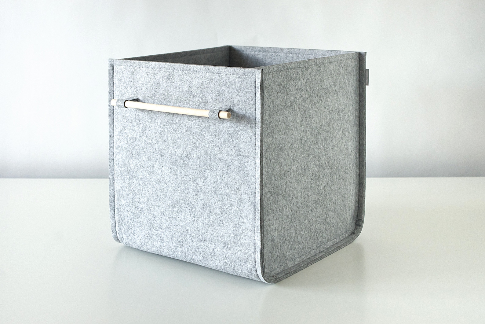 Set of Storage Baskets With Wood Handle / Size 13x13x13 / Etsy