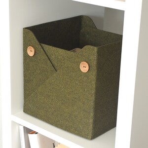 Set of 4 Felt Box / Storage Bin / Storage Basket with Buttons / Size 13x13x13 for Kallax insert / Possible in Custom Size image 8