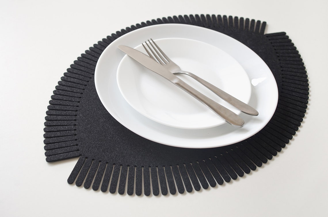 Set Unique Placemats / Modern Table Decor / Fringe Placemats / Etsy UK