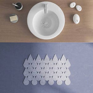 Bath Mat / Droplets / Polyester Felt / Kitchen mat / Nordic design image 2