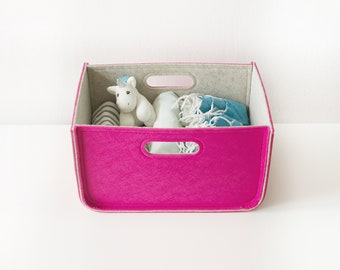 Colorful Storage Basket / Bright + Stone color inside Storage Bin / Clothes storage / Home storage / Possible in Custom Size