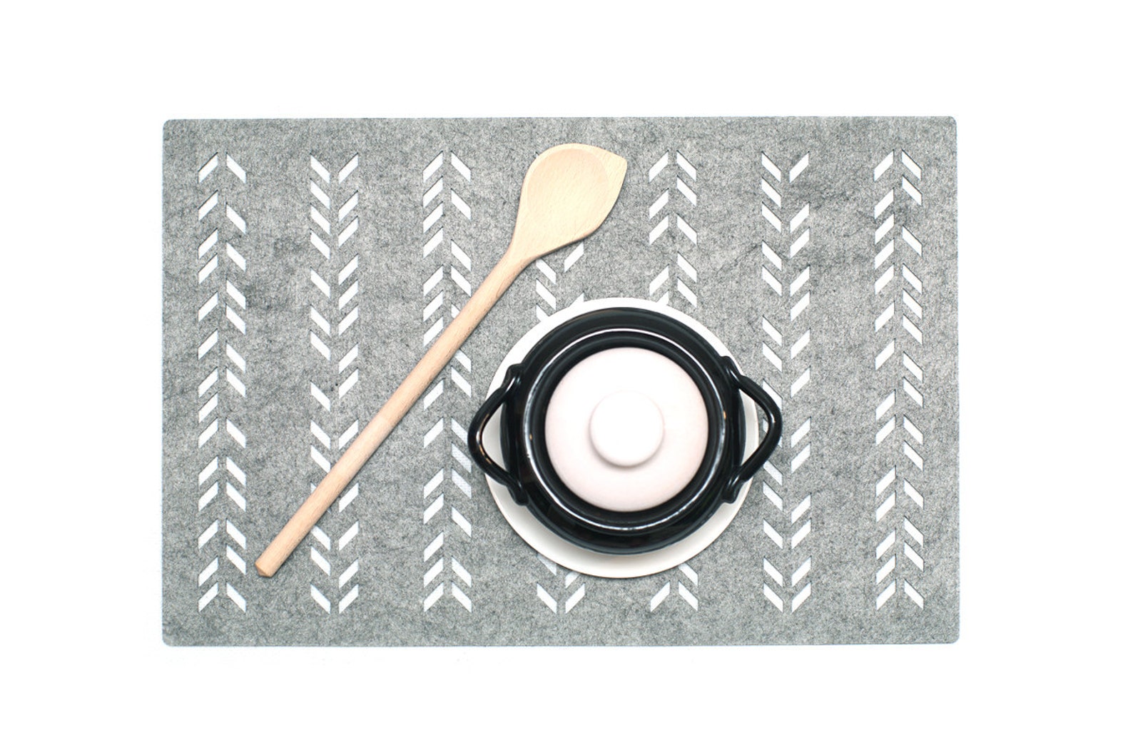 Gray Placemats / Sets / Rectangle Place Mat / Felt Placemats / Etsy