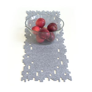 Gray Table Runner/ Felt Runner/ ModernTable Decoration/ Housewarming Gifts