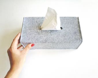 Tissue Box Cover / Felt Tissue Holder / Napkin Holder for Table / Modern Tissue Box Cover / Bathroom Organisation