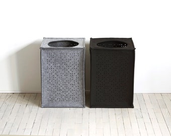 Set of 2 Extra Large 80L Felt Fabric Laundry Hampers with Gold Buttons and Handles for Dirty Clothes Light/Dark Navaris Felt Laundry Baskets 