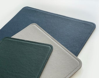 Vegan Leather and Felt Desk Pad / Two-sided Laptop Mat / Desk Mat / Different sizes Mat