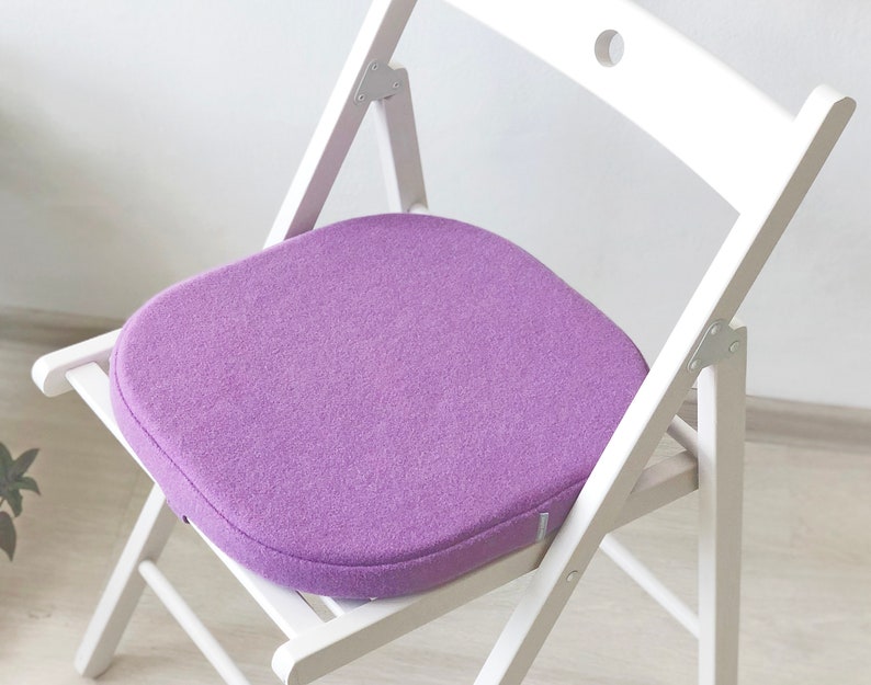 Seat Cushion with Straps / Chair Cushion / Floor Seating Pad / Modern Pillow / Wool Felt Cushion / Felt Pillow / 15.5х 14.5 image 3