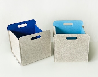 Set of 2 Bins / Felt Storage baskets / Size 13x13x13 for ikea kallax / Insert for shelf / Home storage