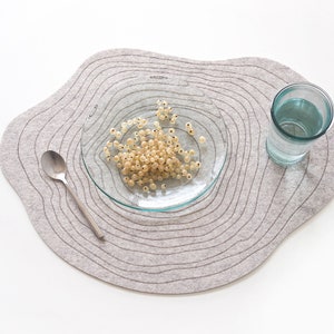 Set Modern Placemats/ Mountain Placemats /Oval Felt placemats/ Modern Placemat / Minimalist style /Table cover image 1