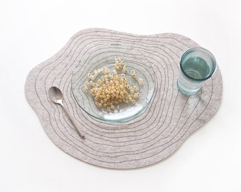 Set Modern  Placemats/"Mountain" Placemats /Oval Felt placemats/ Modern Placemat / Minimalist /Table cover