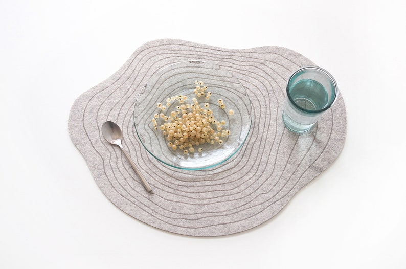 Set Modern Placemats/ Mountain Placemats /Oval Felt placemats/ Modern Placemat / Minimalist style /Table cover image 1