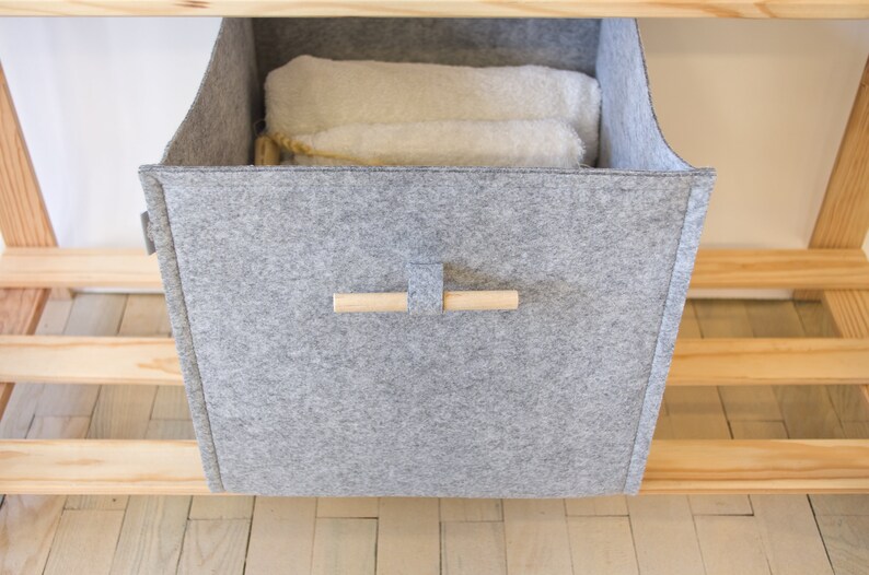 Storage Cube with wood handle / Size 13x13x13 for ikea expedit Etsy