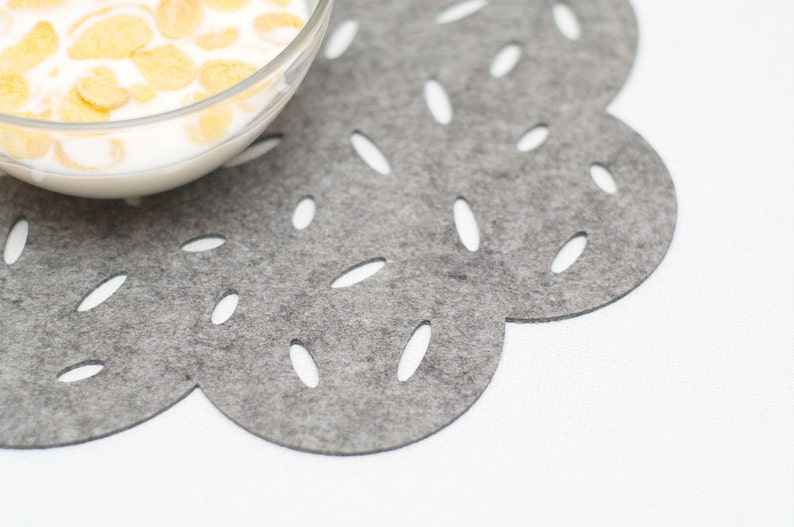 Set Placemats / Original Felt Placemat / Gray Cloud / Felt Etsy