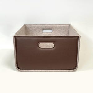 Storage Bins from Vegan Leather + Felt/ Home Storage/ Storage and Organization/ Possible in Custom Size