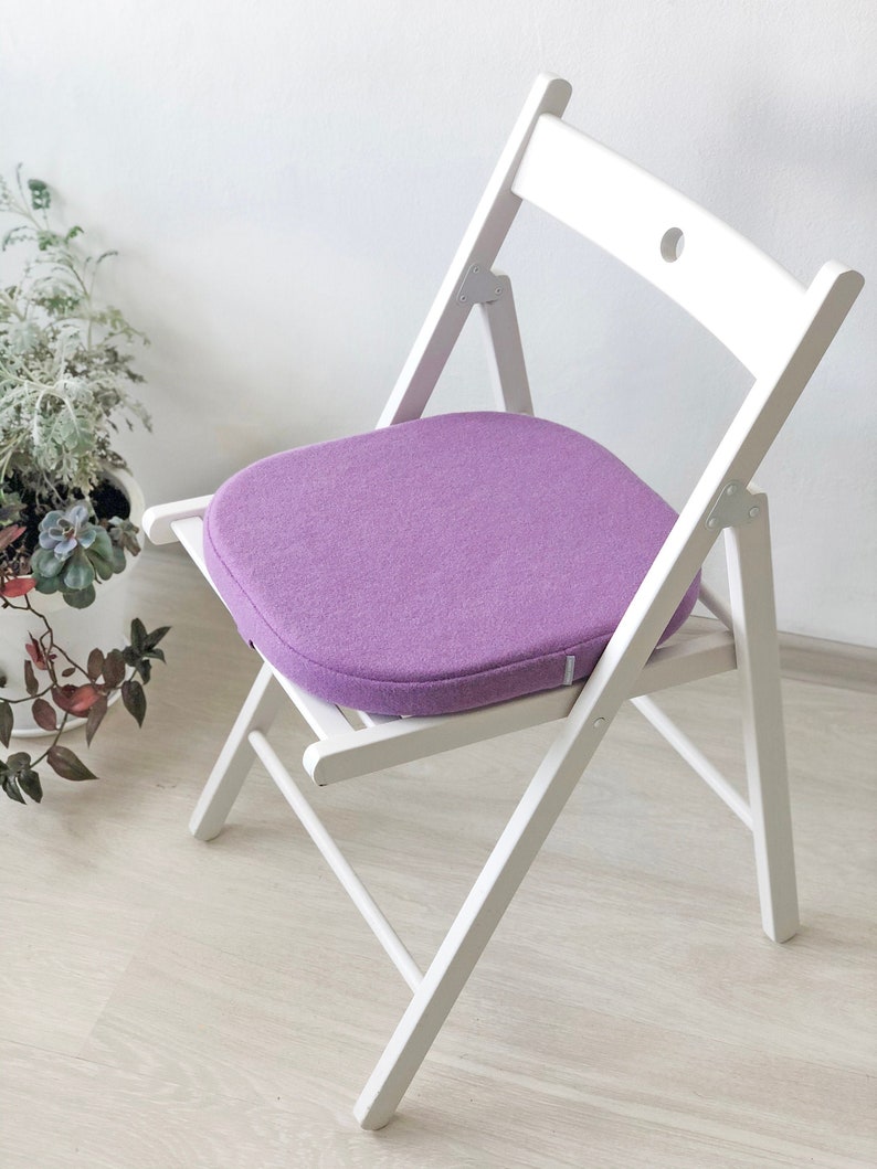 Seat Cushion with Straps / Chair Cushion / Floor Seating Pad / Modern Pillow / Wool Felt Cushion / Felt Pillow / 15.5х 14.5 image 10