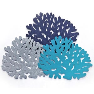 Table Placemat/ Marine & Coral Placemat for Modern Tables/ Nautical Vibes / Felt Plate Mat