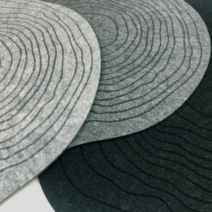 Set Modern Placemats/ Mountain Placemats /Oval Felt placemats/ Modern Placemat / Minimalist style /Table cover image 5