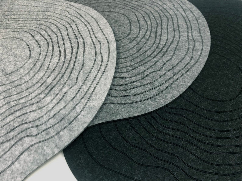 Set Modern Placemats/ Mountain Placemats /Oval Felt placemats/ Modern Placemat / Minimalist style /Table cover image 5