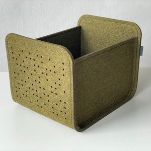 Modern Storage Basket / Felt Storage Bin / Green Basket/ Household Storage / Felt box