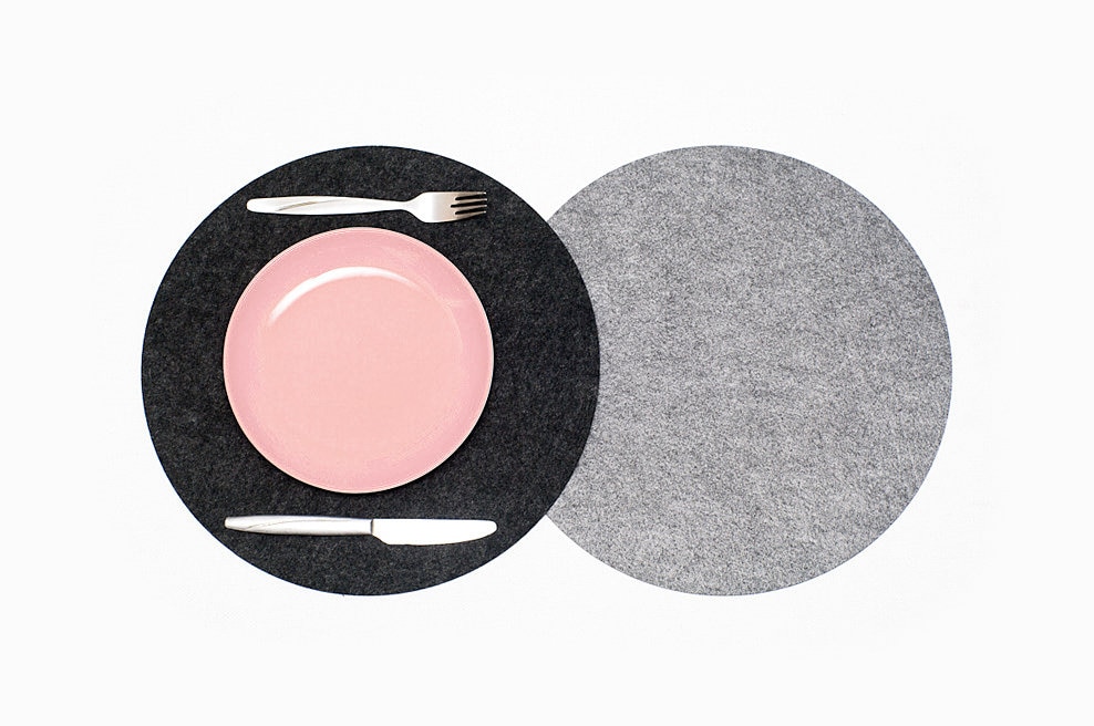 Round Placemats / Black Placemat / Sets of 468 Felt Etsy