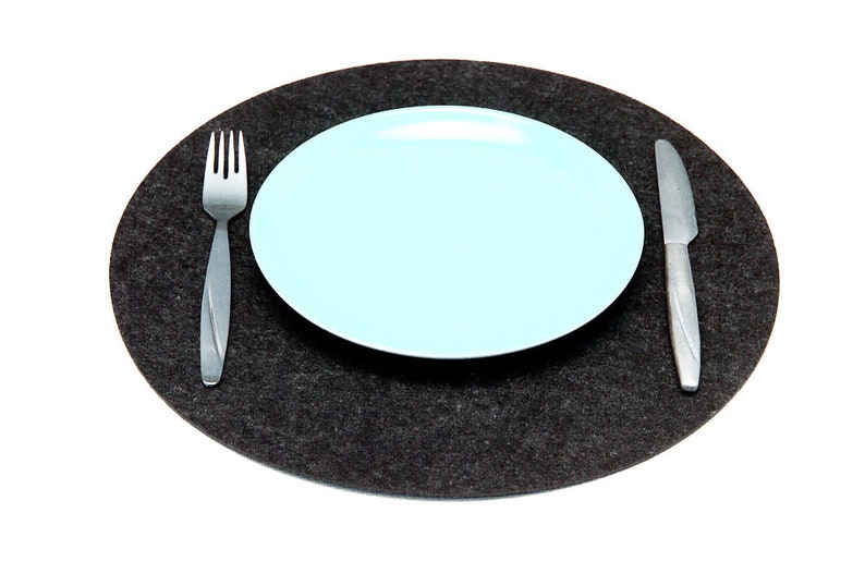 Round Placemats / Black Placemat / Sets of 468 Felt Etsy
