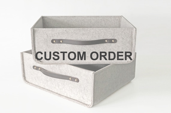 Custom Order for Patrick 18 Large Storage Baskets with Leather Handle