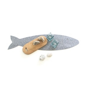Scandinavian Table Runner/ Fish Decor/ Felt Table Decor/ Dresser Cover