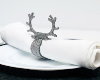 Horns Napkin Rings / Sets Felt Deer / Scandinavian Decorations / Deer horns