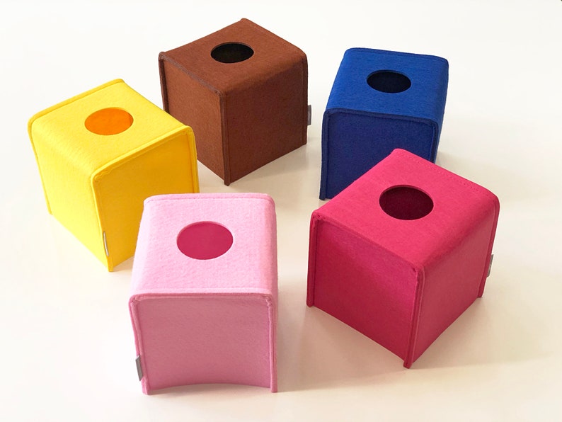 Tissue Box Cover / Felt Tissue Holder / Napkin Holder for Table / Modern Tissue Box Cover / Bathroom Organisation image 4