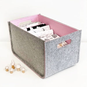Boîte de rangement solide / Panier en feutre 13 x 13 x 13 cm compatible avec Ikea Expedit et Kallax / étagère de rangement / Taille personnalisée possible