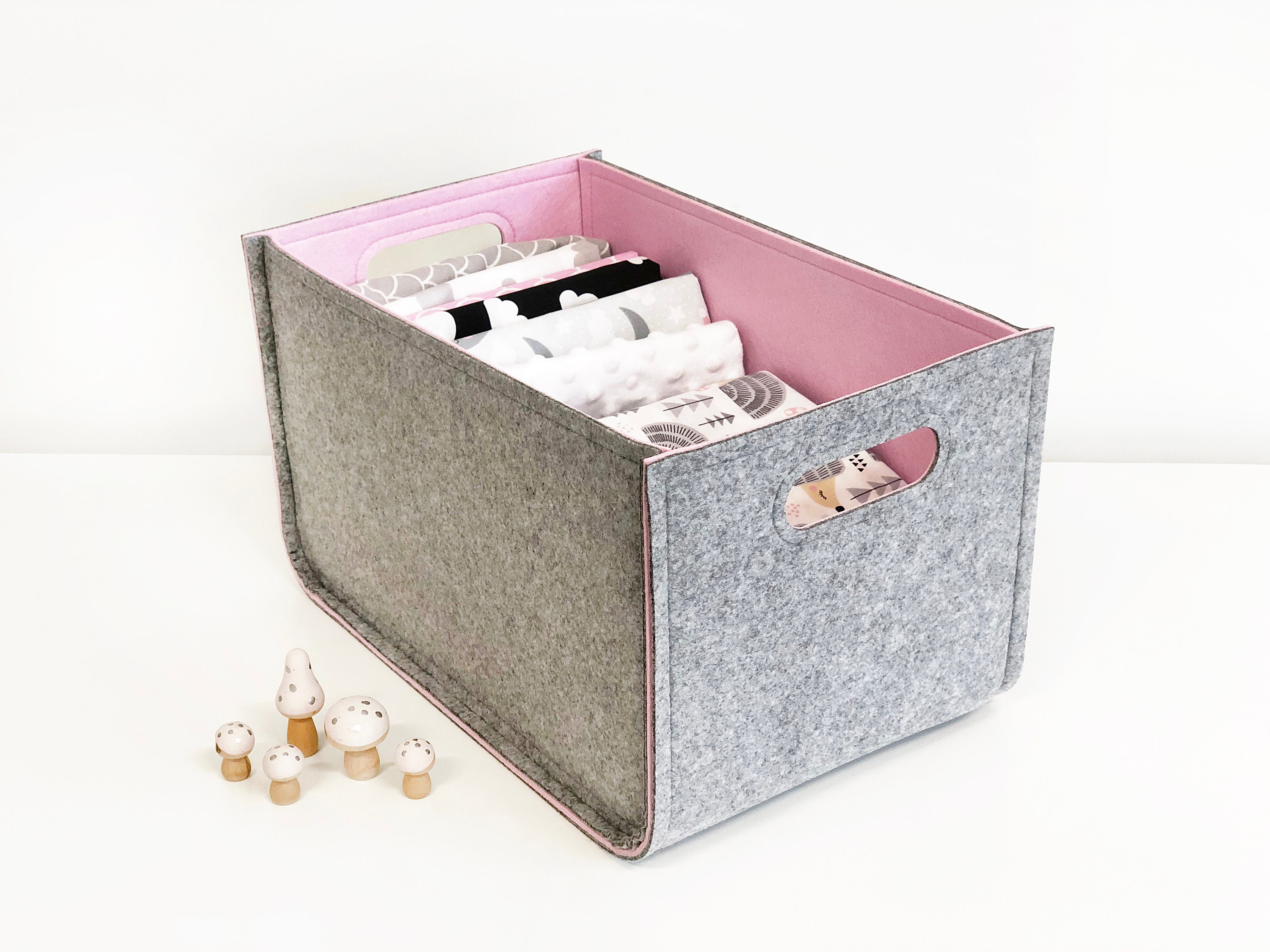 Strong Storage Box / Felt Basket 13x13x13 Fit Into Ikea Expedit and Kallax  / Shelf Storage Bin / Possible in Custom Size 