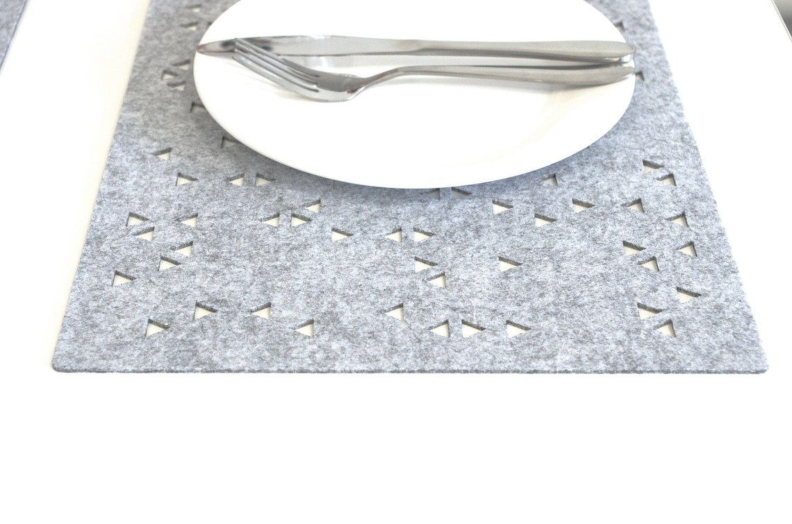 Set of Rectangle Placemats / Geometric Felt Placemats / Modern Etsy