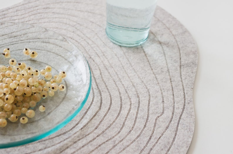 Set Modern Placemats/ Mountain Placemats /Oval Felt placemats/ Modern Placemat / Minimalist style /Table cover image 7