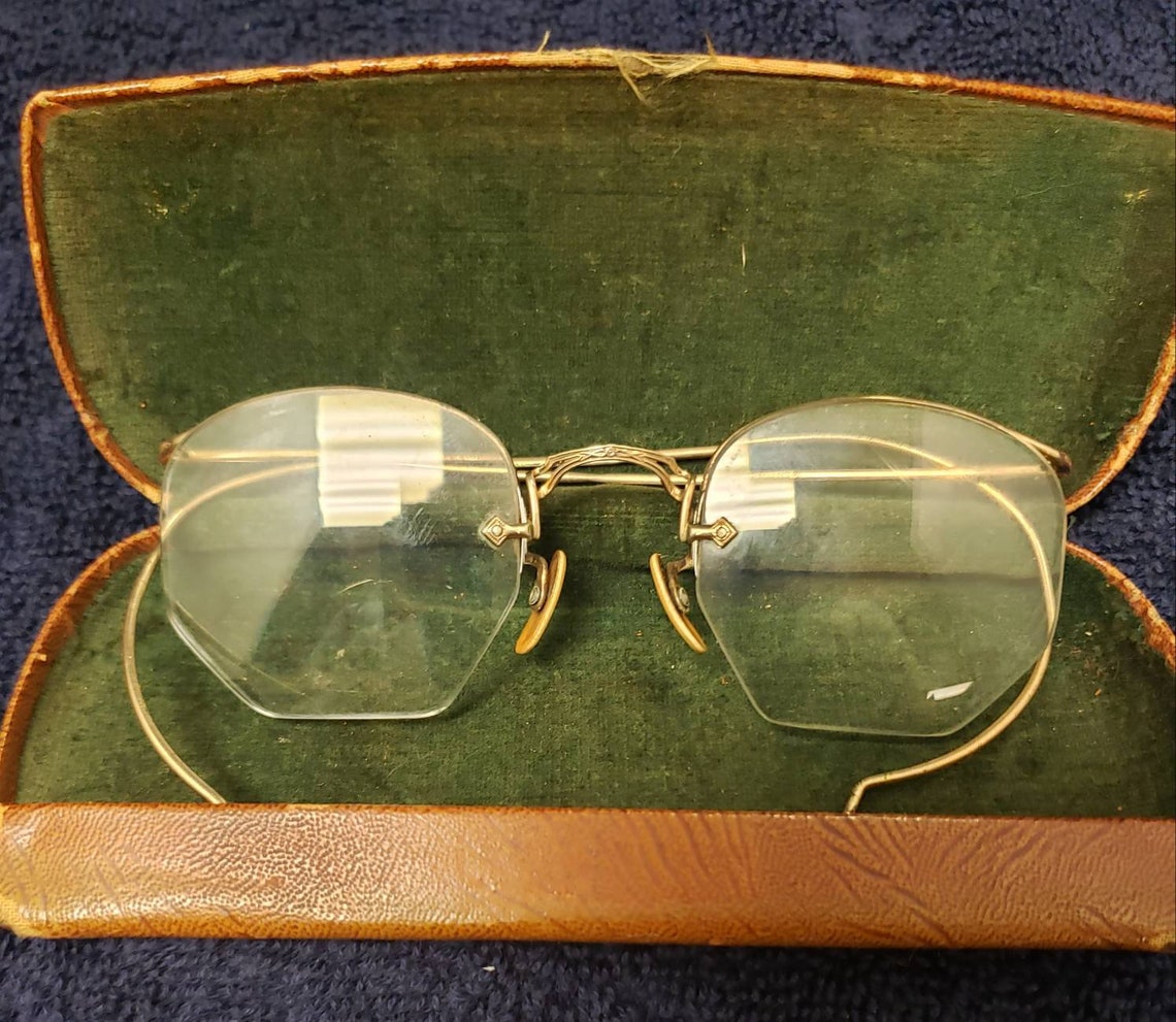 Antique American Optical 12k Gold Filled Bifocal Glasses Etsy