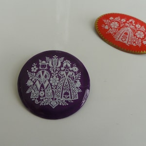 Set of two Vintage Michaela Frey Austria Wiener Email Manufaktur Enamel brooches