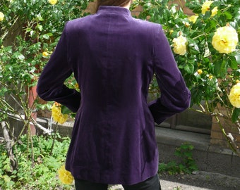 Vintage Jaeger 80s velvet Blazer jacket S purple