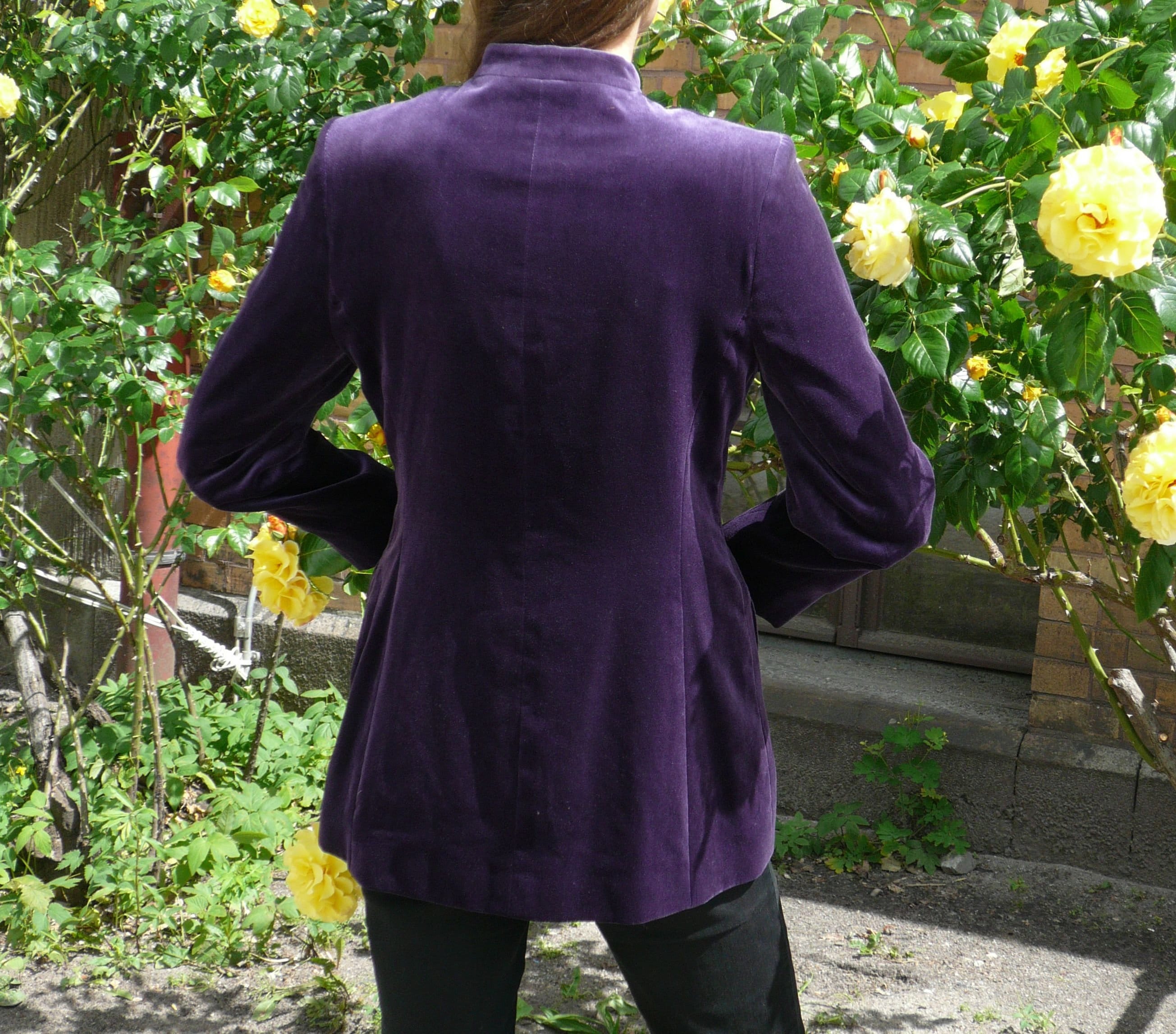 Purple velvet shop jacket womens