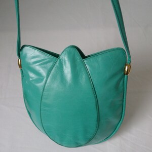 Vintage RODO leather bag purse turquoise 1960s crossbody shoulder