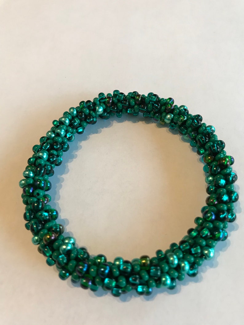 Beaded kumihimo bangle bracelet
