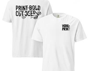 Print Bold, Cut Deep – Pencil & Knife Graphic Tee