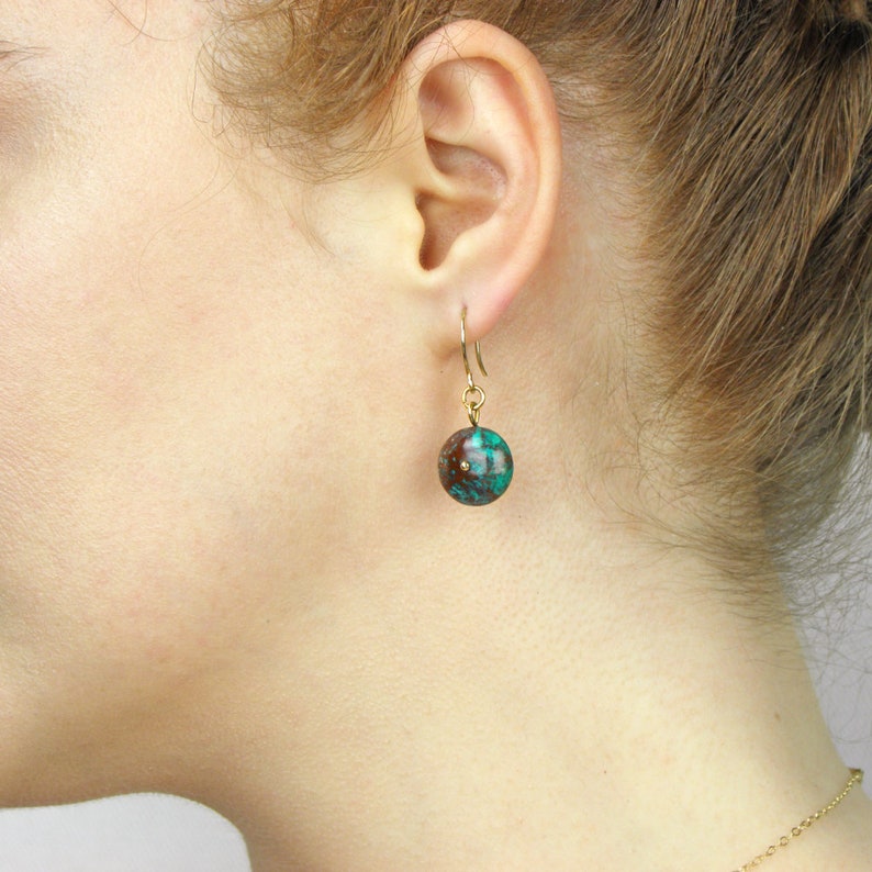 Chrysocolla Jewelry set Gemstone Bead Necklace set Turquoise Gemstone set Chrysocolla Necklace Earrings READY TO SHIP Gift gold silver