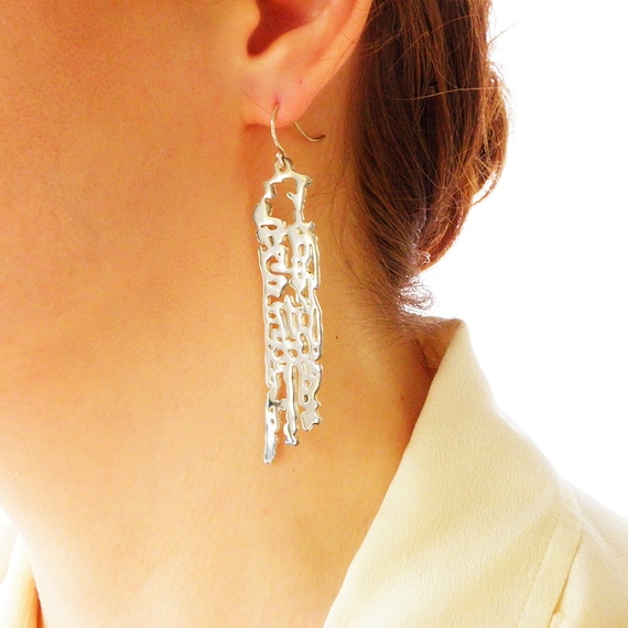Silver Filigree Drop Earrings beauty gift Silver Dangle Etsy