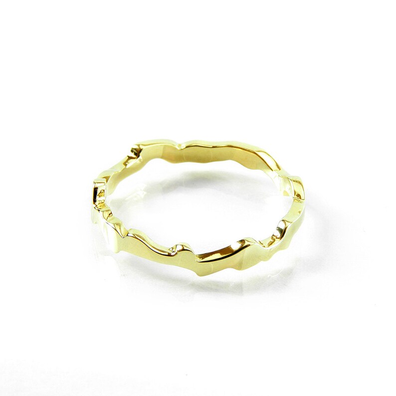 Ocean Ring Minimalist Alternative Ring Golden Ring Brass Ring Band Friendship BFF teen Valentine/'s gift for her Brass Stacking Ring