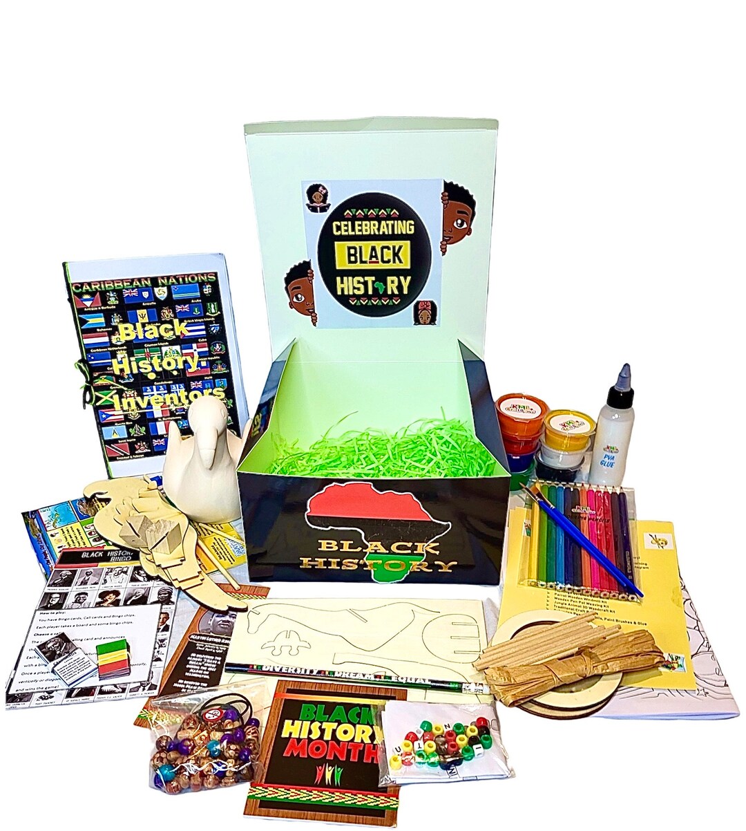 Black History Educational Box Interactive Arts and Crafts Activity Set for Learning Perfect Gift