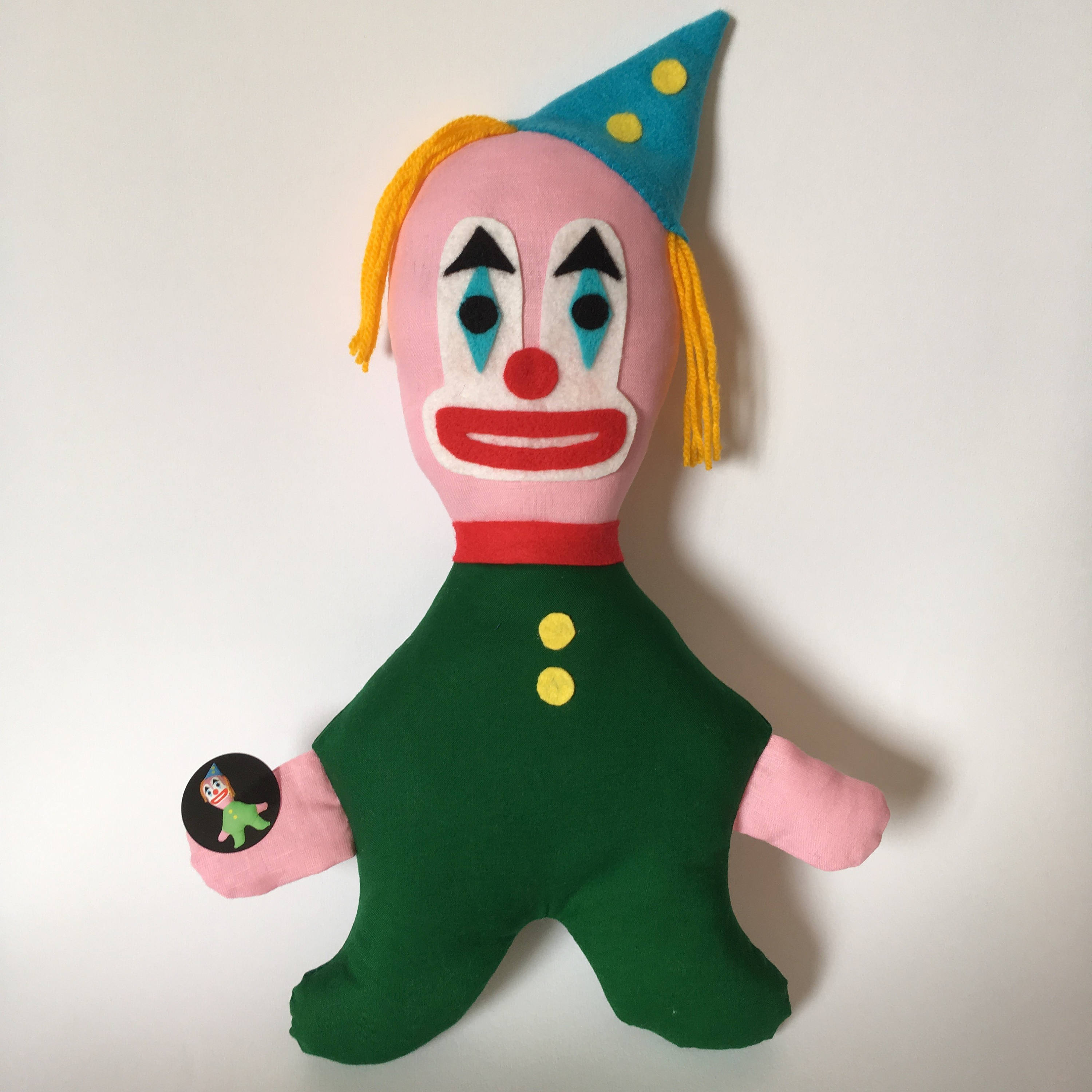 Bubbles the Test Card Clown Novelty Stuffed Toy Plushie, Retro
