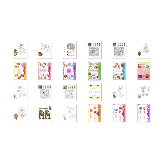 Kids Puzzle E Book 40 Fun Colorful Learning Activities Pdf Instant