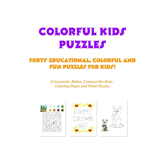 Kids Puzzle E Book 40 Fun Colorful Learning Activities Pdf Instant