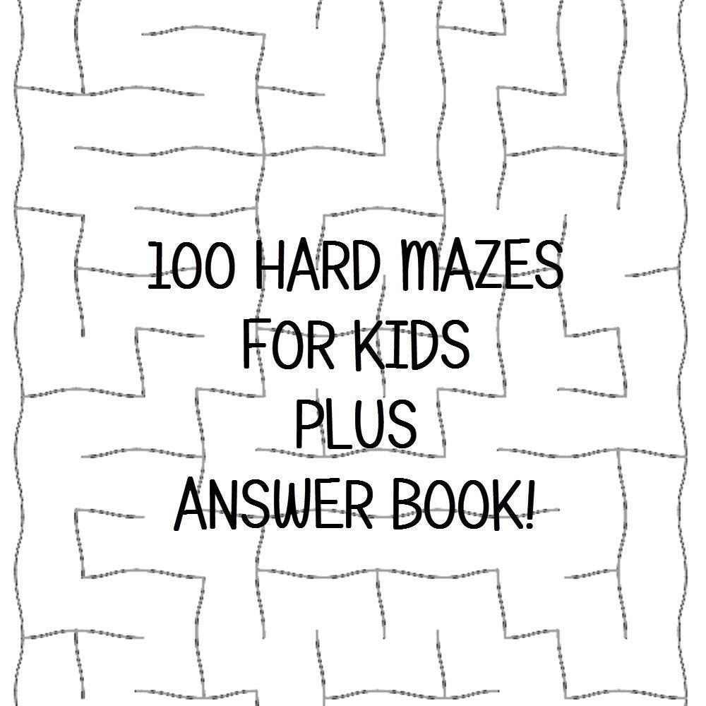hard mazes for kids 100 printable worksheets answer keys pdf etsy