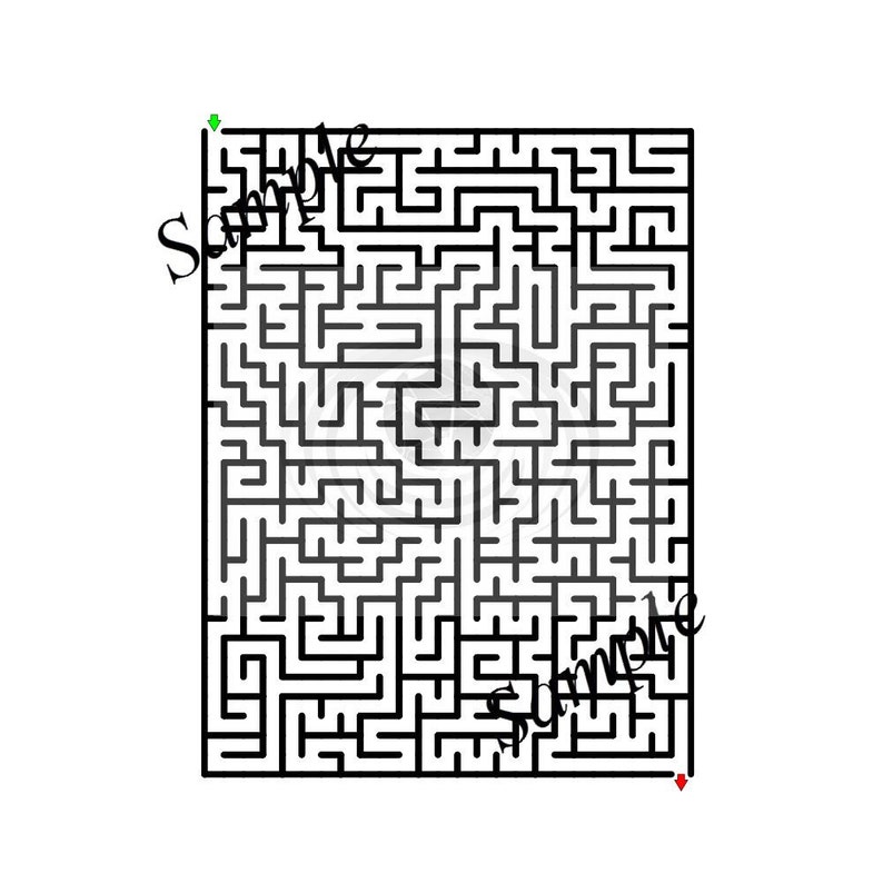 medium hard mazes answer keys 100 printable worksheets e book etsy